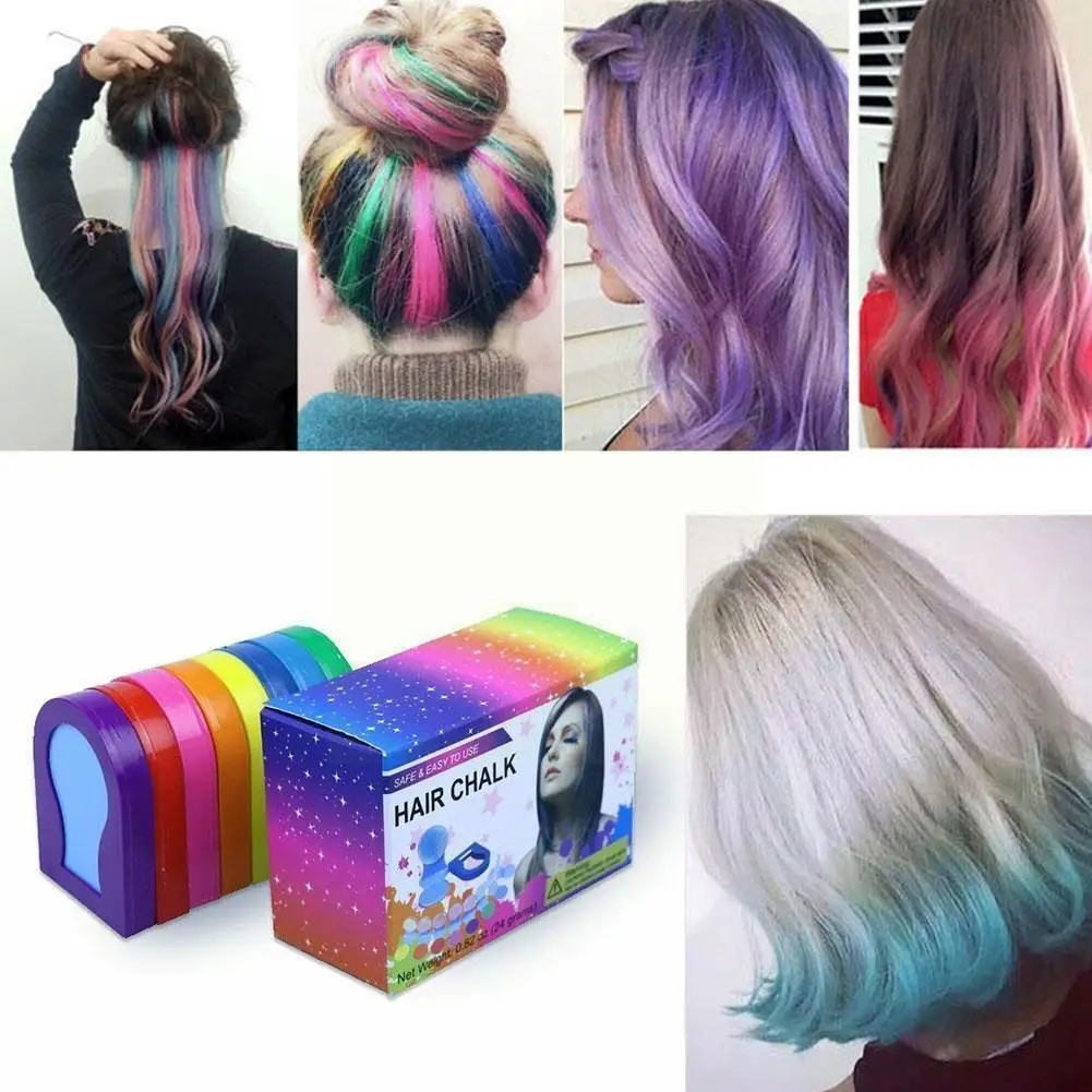 

8colors/set Hair Color Powder Portable Temporary Dye Hair Paint Soft Hair Chalk Pastel Powder Salon Pastels Styling Beauty A8b9