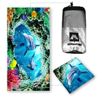 microfine beach towel sand free quick dry microfiber towel dolphin wearable sport travel gym towels