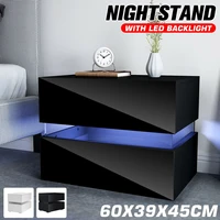 high gloss rgb led coffee tables nightstands w2 drawers modern bedside table file cabinet holder chest table 603945cm