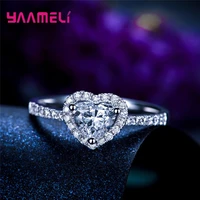 love heart rings cubic zircon midi knuckle finger ring for 925 sterling silver women wedding engagement crystal jewelry gift