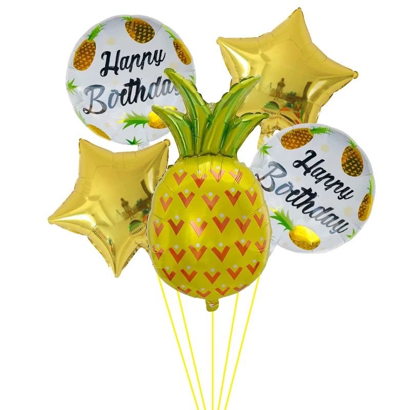 

5pcs/lot Fruit Pineapple Series Set Aluminum Balloons Wedding Party Decoration Decoration Balloons 18inch Star Kids Toys Globos