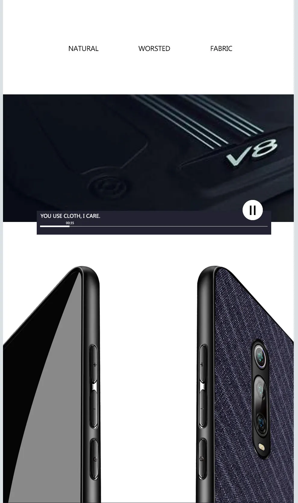 Для Xiaomi Mi9T чехол Mofi для Xiaomi Mi9T Pro чехол задняя крышка костюм ткань джентльмен Redmi K20 Pro для XiaomMi 9T Pro