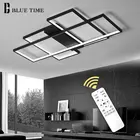 Светодиодная Люстра для гостиной, столовой, спальни, черного и белого цветов, современсветодиодный светодиодный потолочный светильник Внутреннее освещение, люстры, 220 В, 110 В