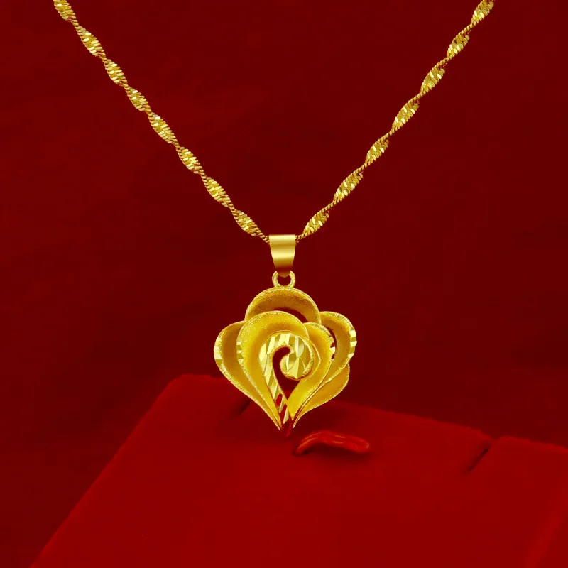 

Женское темпераментное ожерелье с подвеской в форме сердца с покрытием из 18-каратного золота романтическое Женское Обручальное свадебное ...