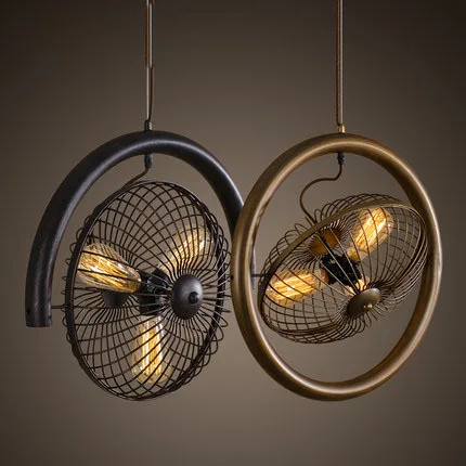 Винтажный промышленный светильник ing медный держатель лампы вентилятор черный