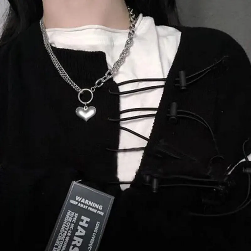 90s kpop ожерелья в готическом стиле сердце чокер egirl эстетический Воротник Колье femme