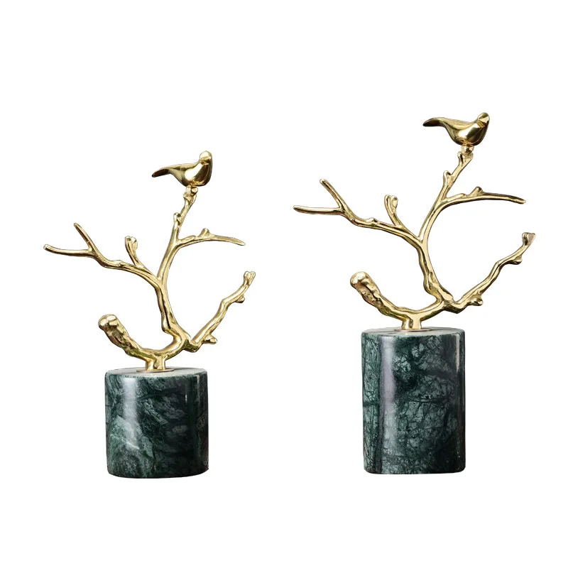 

Metal Material New Chinese Style Tree Branch Bird Living Room Bedroom Study Tabletop Decoration Home Decoration