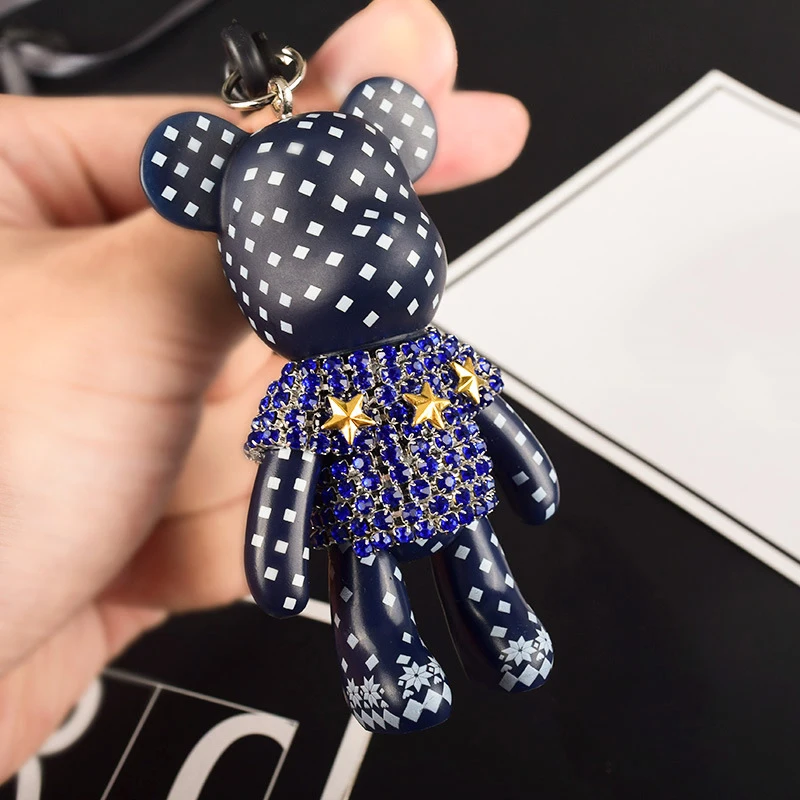 Милый мультяшный медведь Bomgom брелок сделай сам Ремесло Стразы кожаный ремешок