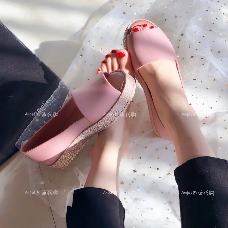 Женские босоножки на плоской подошве Melissa пазл новинка 2019 Брендовые однотонные