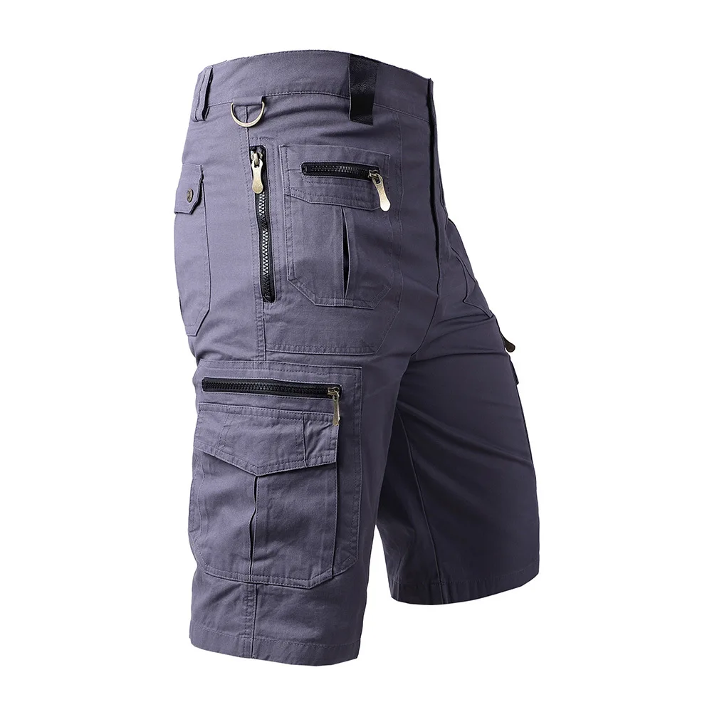 

Knee Length Cargo Shorts Men's Summer Casual Cotton Multi Pockets Breeches Cropped Short Trousers Military Camouflage Shorts 5XL