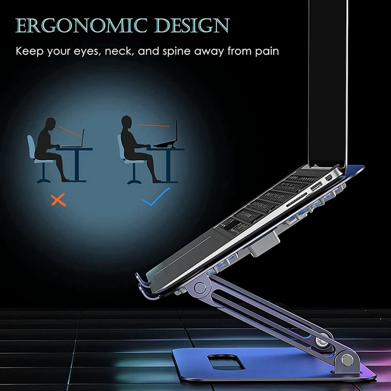 Laptop Cooling Stand Foldable Notebook Holde Adjustable Lifting Fan Double-Layer for 12-17 Inch Laptops | Автомобили и мотоциклы