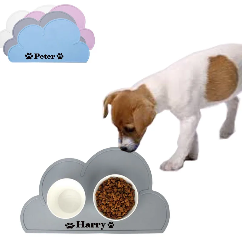 

Silicon Pet Dog Placemat Waterproof Cute Cloud Pet Feeding Mat Pad for Kitten Easy Washing Bowl Food Drinking Water