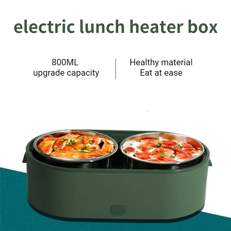 Mini fiambrera eléctrica con carga USB, contenedor de comida, calentador de arroz portátil para el
