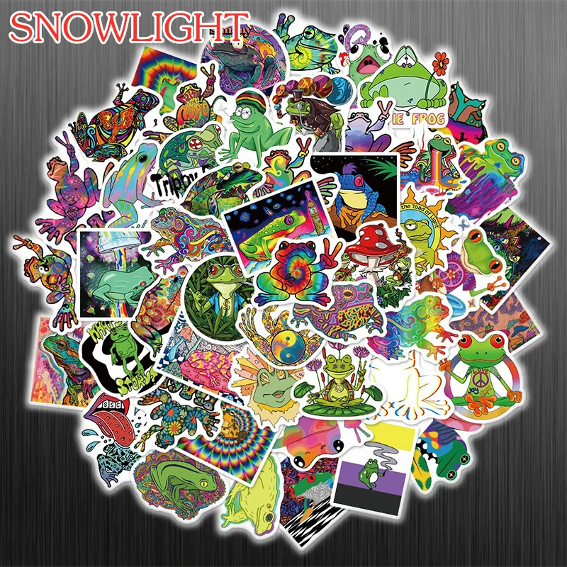 10/50Pcs/set Cartoon Psychedelic series frog Mixed Graffiti Stickers For Diy Case Skateboard Decals Helmet Luggage Guitar Laptop