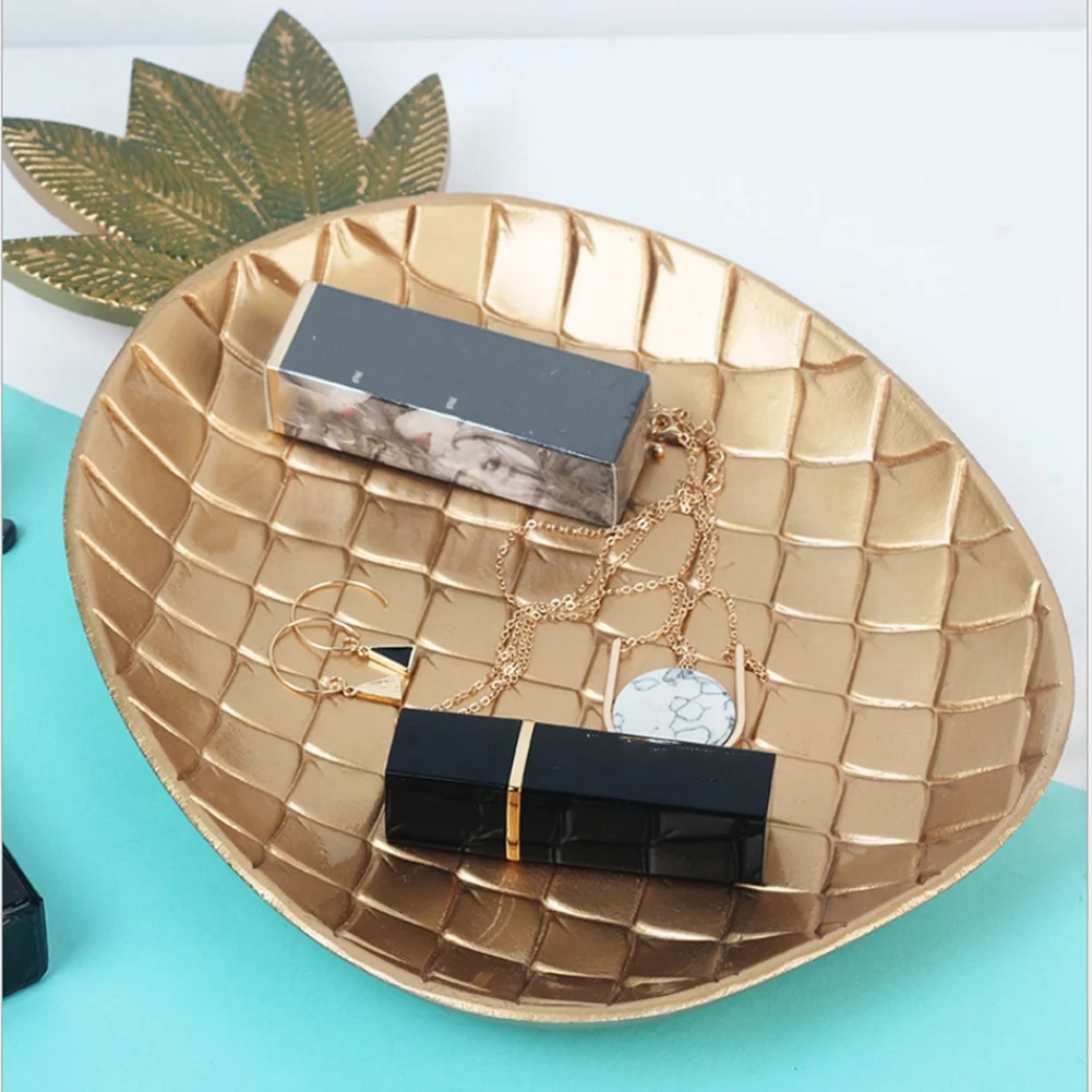 

Pineapple Storage Tray Golden Pineapple Shaped Jewelry Tray Pastry Dried Fruit Plate Fruit Plate Organizer