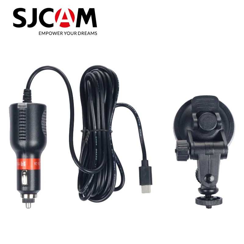 SJCAM Type C автомобильное зарядное устройство + присоска держатель в автомобиль для