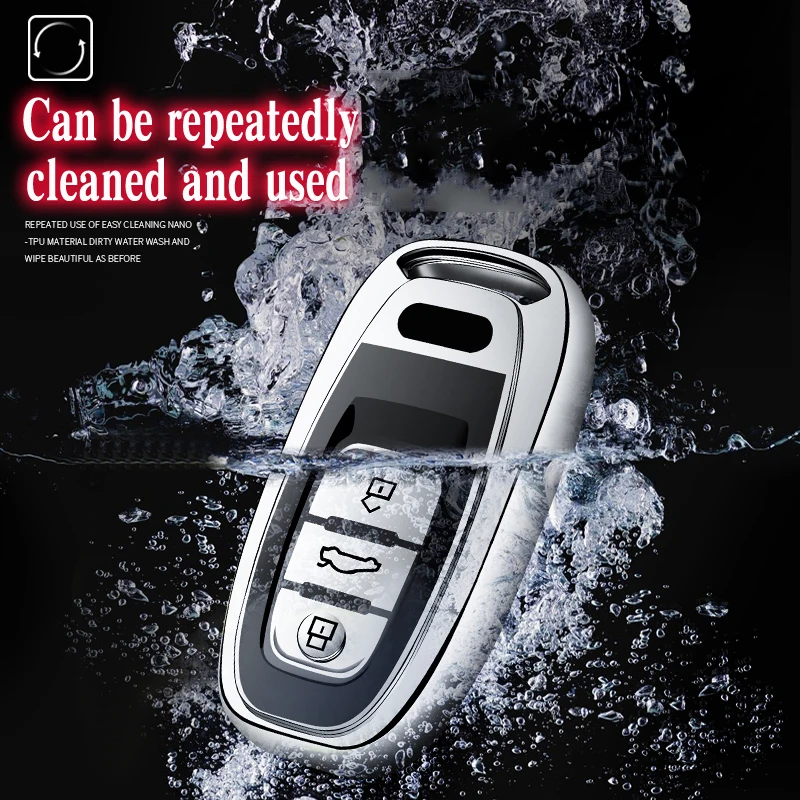 Hight quality TPU+ABS Car Key Cover Case for For Audi A4L A6L Q5 A8 A5/A7 S5/S7 Intelligent 3 Buttons Remote Keyless | Автомобили и