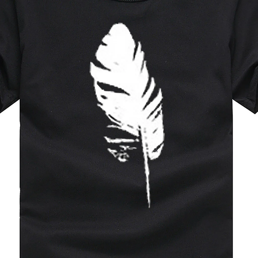 

Summer Women's Shirt Short-Sleeved Tshirt O-Neck Vintage 3d Feather Print Shirts Loose Casual Tshirts Tops 2021