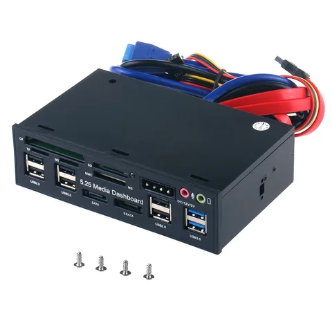 Многофункциональный USB 3,0 концентратор ESATA SATA порт внутренний кардридер ПК медиа Передняя панель аудио для SD MS CF TF M2 MMC карты памяти
