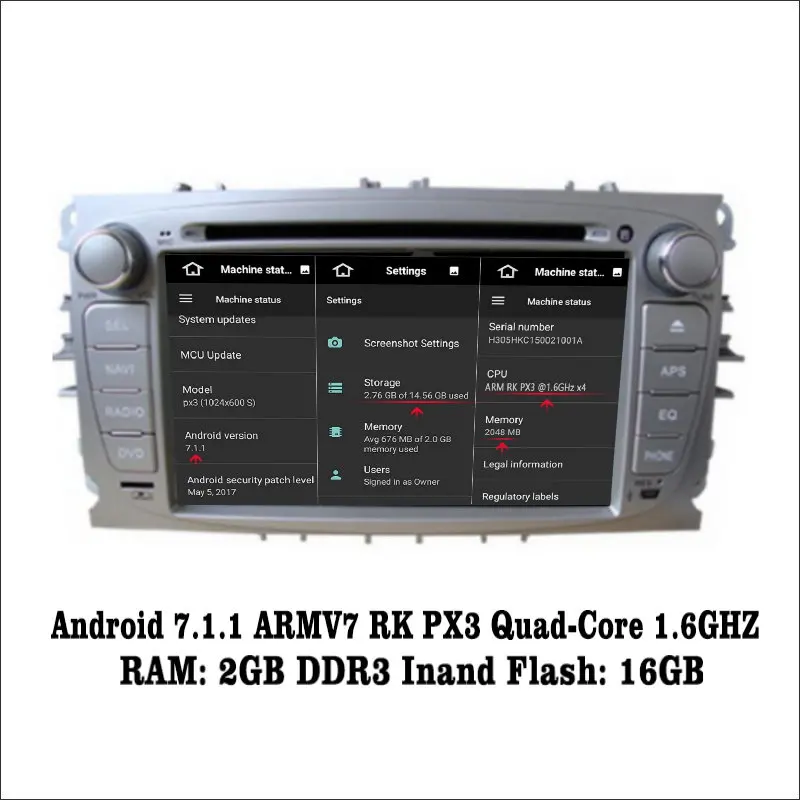 Liislee Android 7 1 2G RAM для Ford Focus / S Max автомобильное радио Аудио Видео Мультимедиа DVD