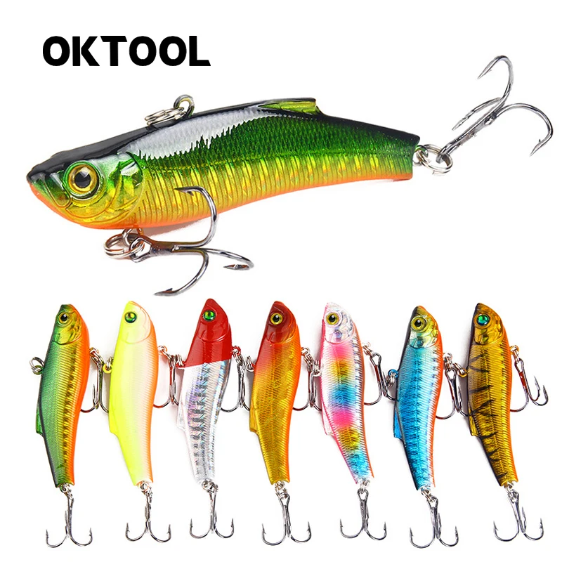 

OKTOOL 1pc VIB Lure 3D Eyes Pencil 7cm 18g Balancer Spoon Spinner Painting Fly Fishing Lure Hard Bait Fishing Tackle Treble Hook