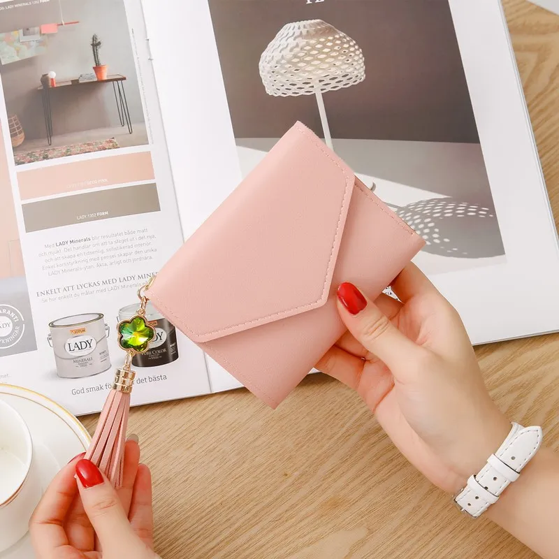 Новинка 2019 модные маленькие кошельки конверты для женщин женские короткие