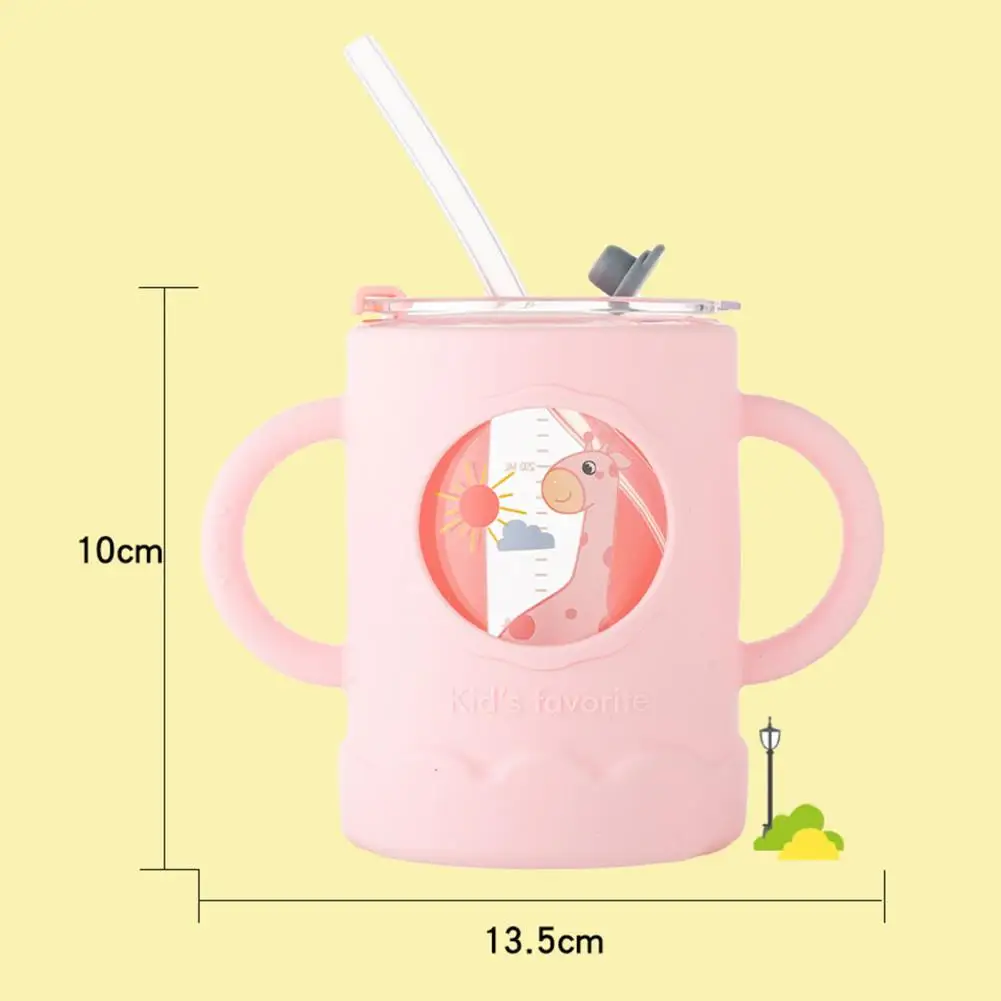 

250ML Sippy Cup Double-handle Anti-scalding Portable Baby Straw Cup for Household Baby Learning Drinkware Children's Gift