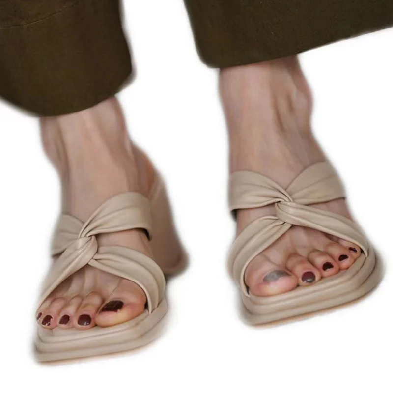 

Spring and Summer New High-heeled Slippers 2021New Comfortable Slope with High-heeled Sandals Sexy Fashion Ladies Single Sandals