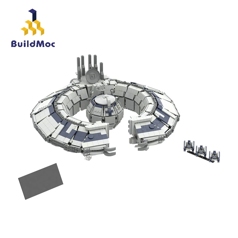 

BuildMoc City Space Station Lucrehulk Classic Battleship Building Blocks MOC City Warship Model Bricks Toys For Children Gifts