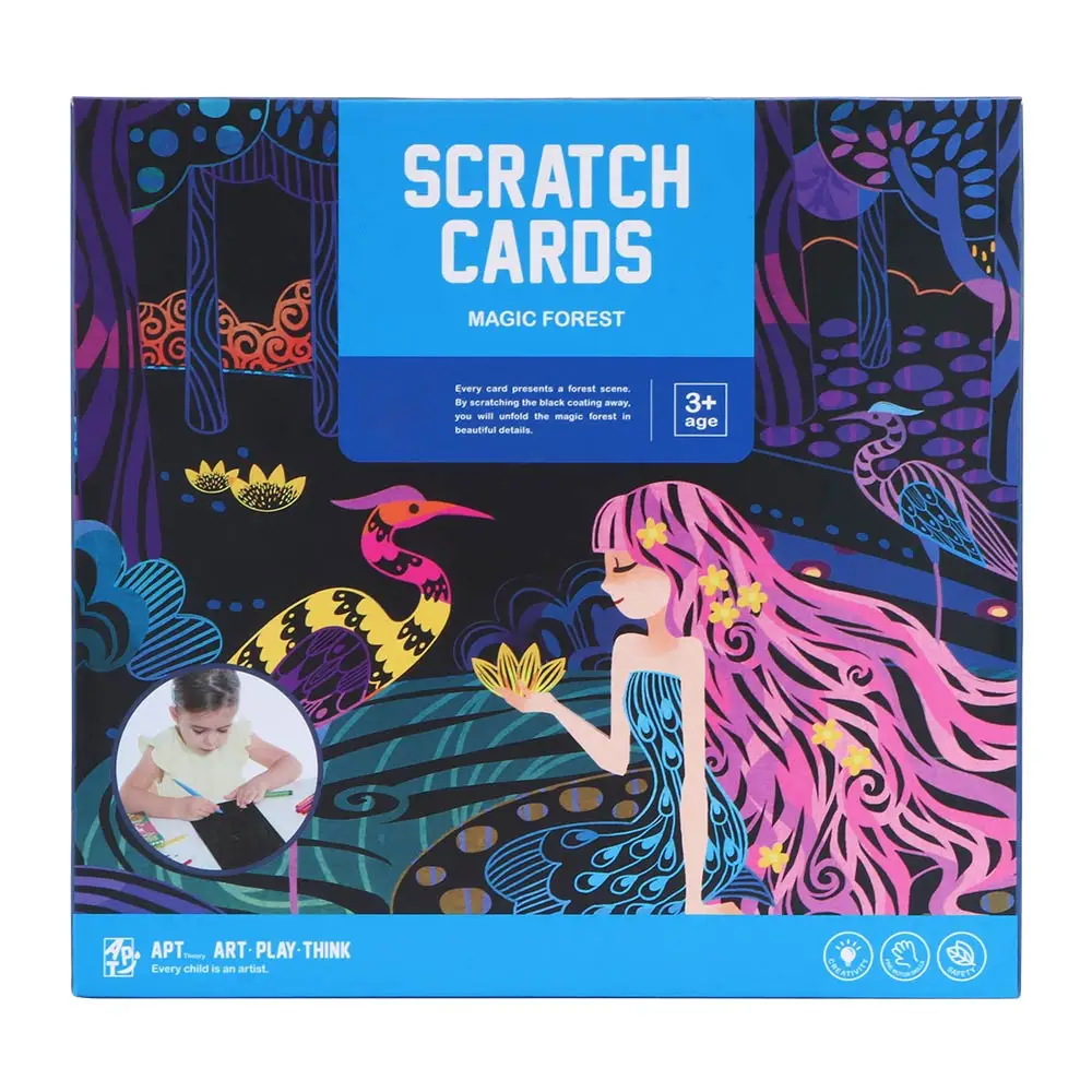 Набор бумажных карт игрушка искусство живопись радуга царапина волшебный цвет