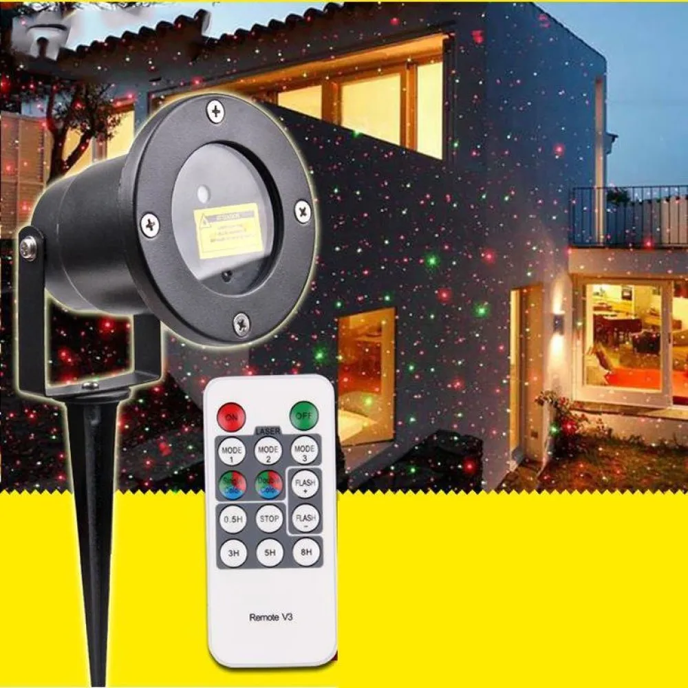 

Sale：American Standard IP68 Waterproof Outdoor Double Hole Laser Light Red And Green Starry Lawn Light
