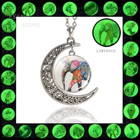luminous nexklace hollow moon pendant necklace for women party vacation gifts glowing in the night jewelry accessories wholesale