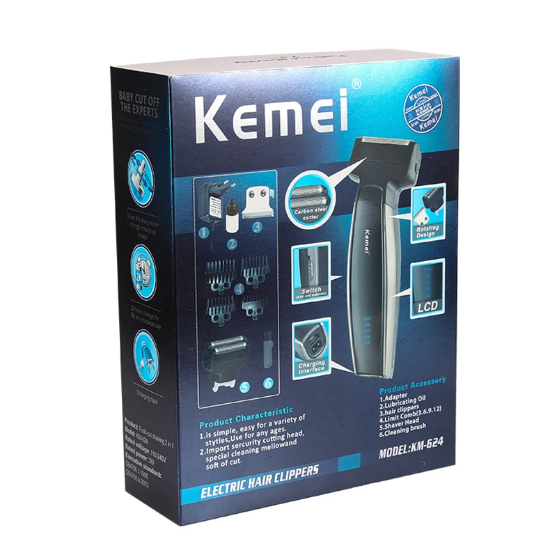 

Kemei Replacement Carbon Steel Cutter Head Hair Clipper LCD Rechargeable Electric Shaver Razor Hair Cutting Machine