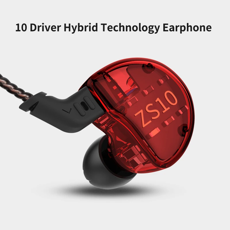 Наушники-вкладыши KZ ZS10 внутриканальные Hi-Fi наушники-вкладыши с динамическим