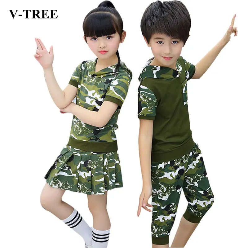 

Summer Children Clothing Sets Camouflage Clothes Sets For Kids Causal Boys Sports Suits Teenager Tracksuits 3-12years