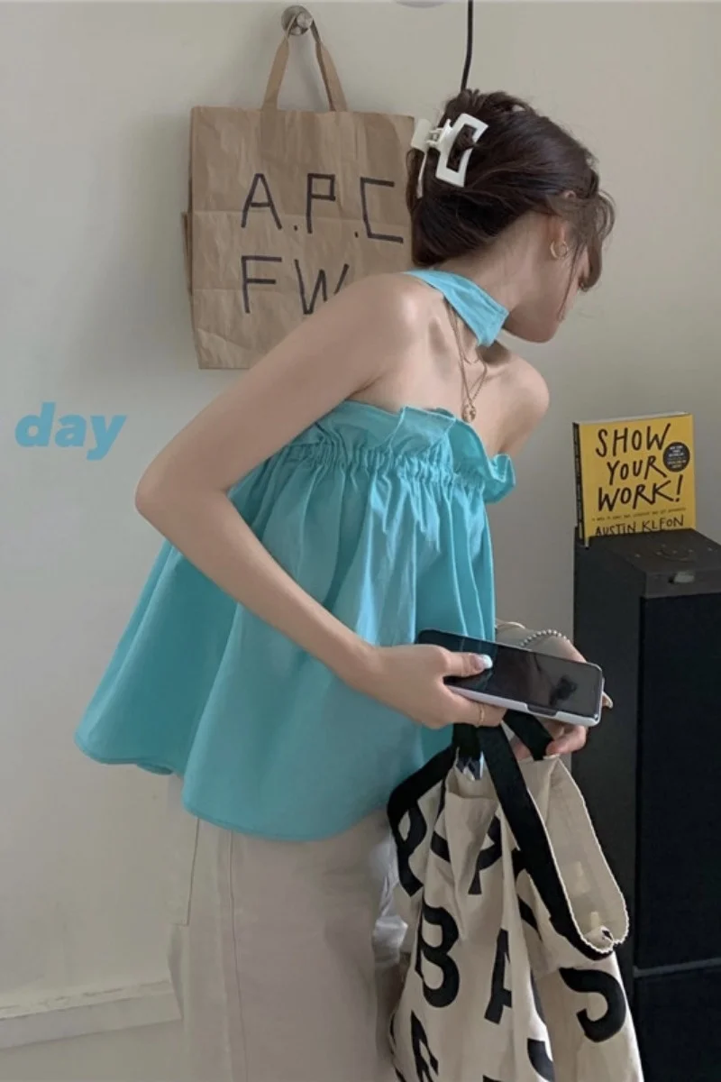 Женский Летний жилет на бретелях с широкой спинкой без рукавов | Женская одежда