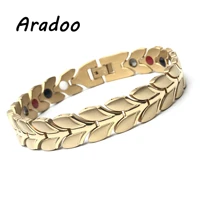 aradoo magnetic bracelet fashion gift stainless steel bracelet women clasp bracelet holiday gift for bracelet metal bracelet