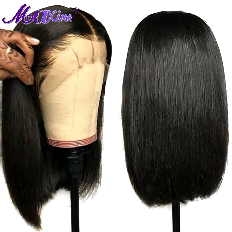 Парик из человеческих волос на сетке спереди парики 150% натуральных прямые волосы