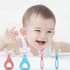 Детская зубная щетка, детская зубная щетка для ухода за полостью рта, удобная и простая силиконовая детская зубная щетка U-образной формы