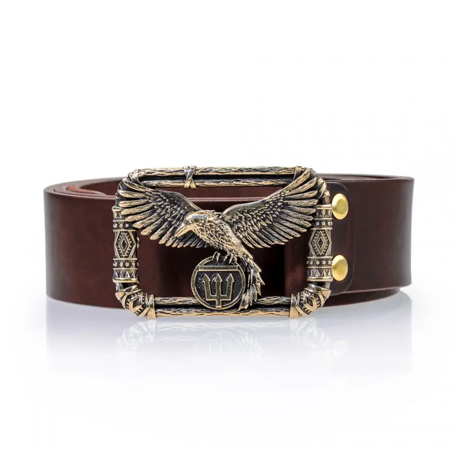 РЕМЕНЬ КОЖАНЫЙ С ПРЯЖКОЙ ЧЕРТОГ ВОРОНА|Церковные сувениры| |