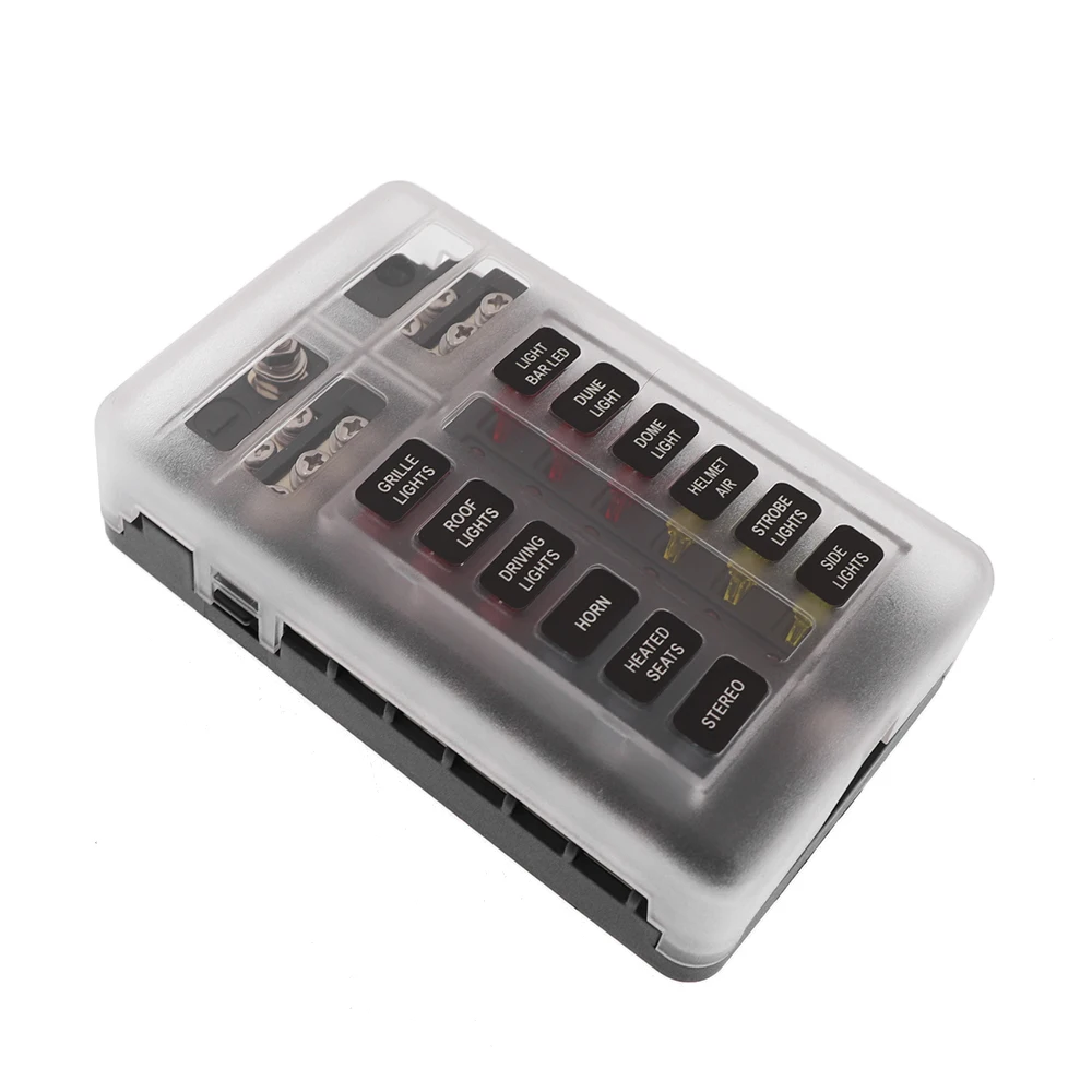 Пластиковый держатель коробки предохранителей 12 в 32 В Шпилька M5 со светодиодным