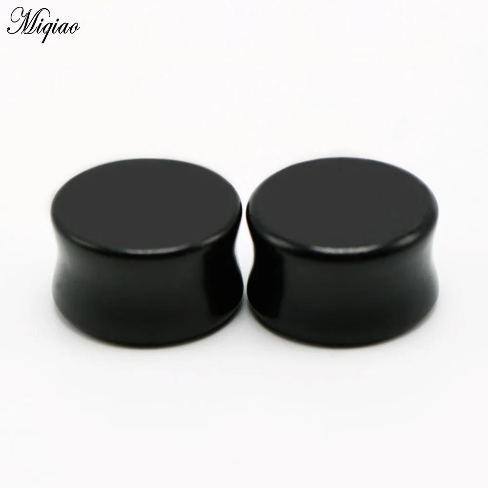 

Miqiao 2PCS Hot Sale New Stone Ear Expander 6mm-16mm Black Solid Ear Expander Human Body Piercing Profile Rod EAR TUNNEL