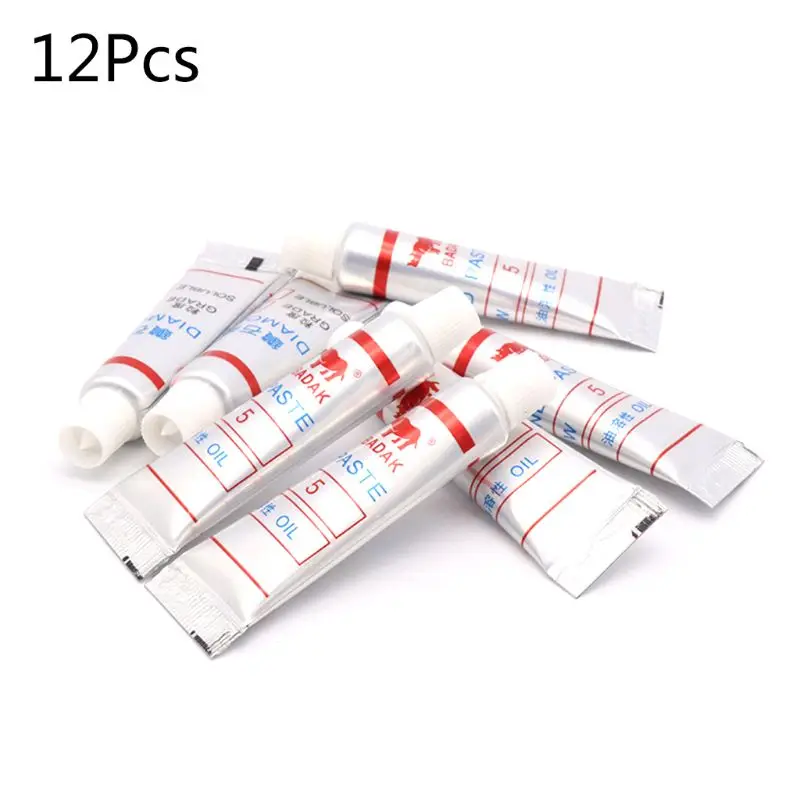 12pcs Diamond Polishing Lapping Paste Compound Syringes 0.5 ~40 Micron Glass Metal Grinding Abrasive Tools |