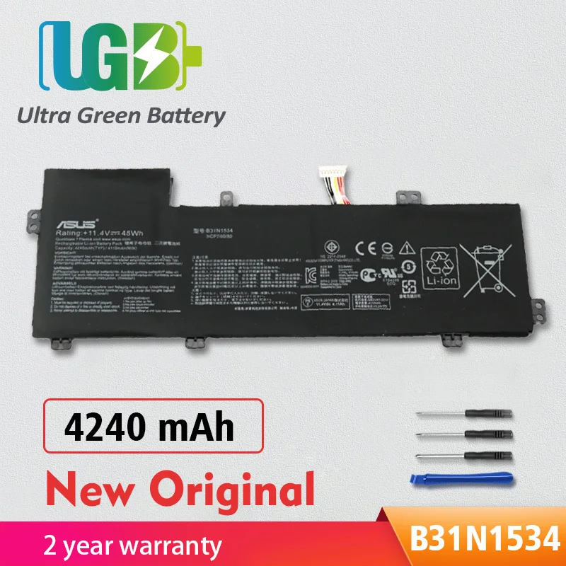 

UGB Original B31N1534 Battery For ASUS Zenbook UX510 UX510UW UX510UX UX510UW-RB71 3ICP7/60/80 0B200-02030000 15.6" Tablet