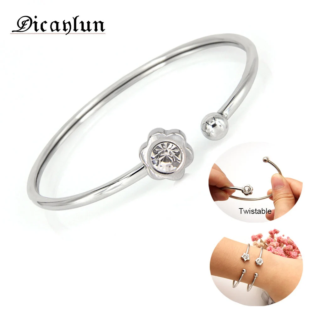

DlCAYLUN id bracelet Open Bracelet Type C Elasticity Steel Wire Mosaic Adjustable Bracelet Jewelry Accessories For Women Gift