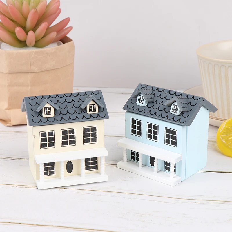 1/12 Миниатюрный Кукольный мини-дом для виллы с подвижной серой крышей Игрушка