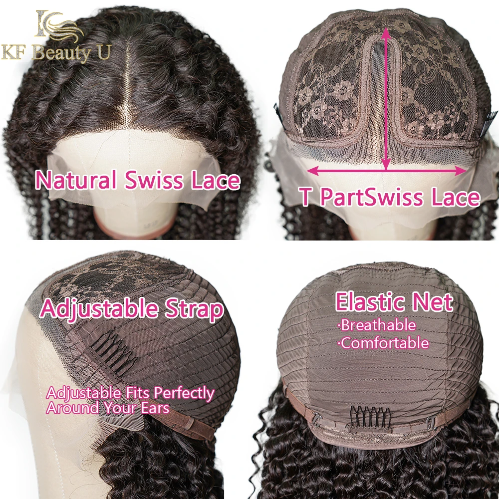 

30 Inches 13x4 Lace Frontal Wigs Jerry Curly Brazilian Remy Human Hair Wig Transparent Lace Middle Brown Lace 13x1 T Part Wig