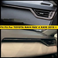 abs wood grain carbon fiber central control instrument panel decoration cover trim for toyota rav4 rav 4 xa50 2019 2022