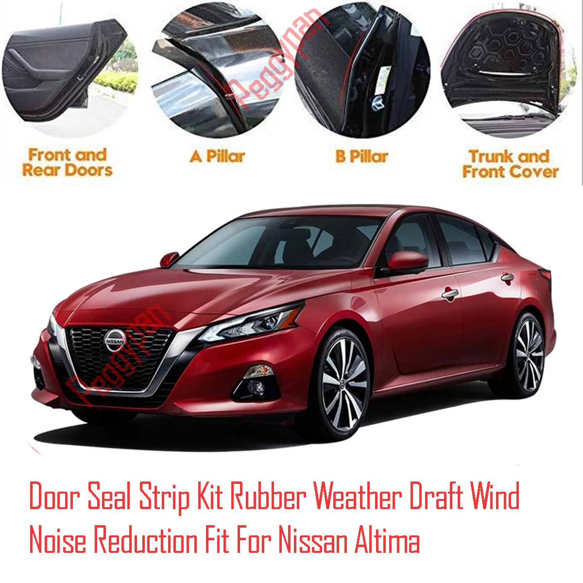 Door Seal Strip Kit Self Adhesive Window Engine Cover Soundproof Rubber Weather Draft Wind Noise Reduction Fit For Nissan Altima