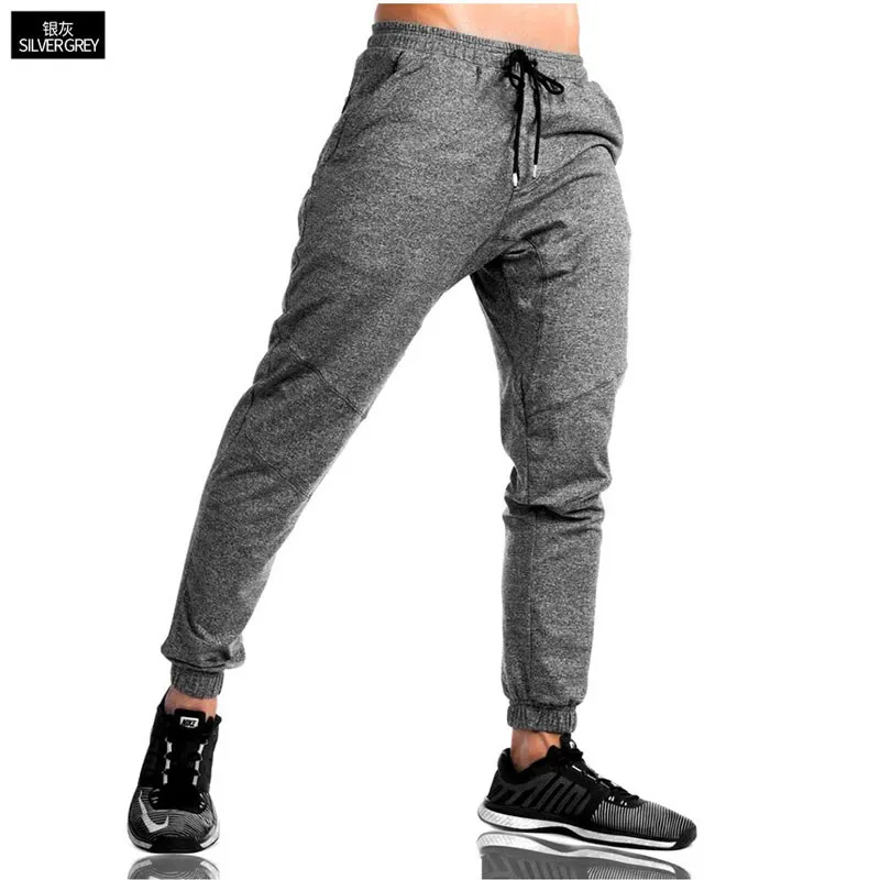 Мужские спортивные штаны из хлопка для тренировок, пробежек, занятий спортом, фитнесом, эластичной талией
